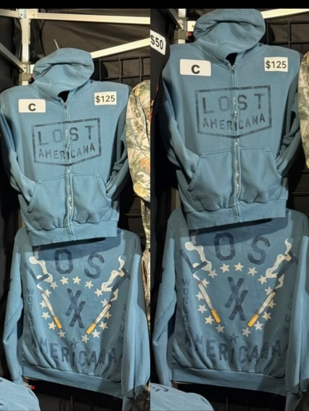 ISO NFS Machine Gun Kelly Mgk Blue Lost Americana Full Zip Concert Tour Hoodie